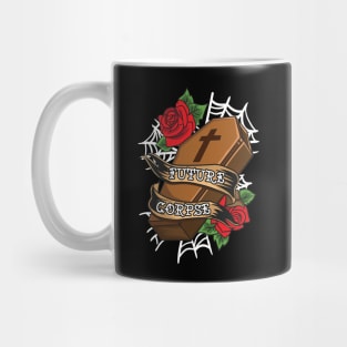 Funny Future Corpse Coffin Pastel Goth Horror Pun Mug